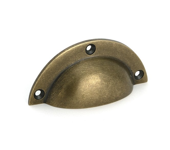 From The Anvil 50975 Plain Drawer Cup Pull - Burnished Brass
