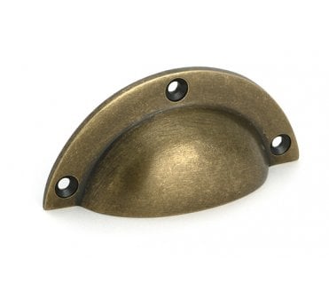 From The Anvil 50975 Plain Drawer Cup Pull - Burnished Brass