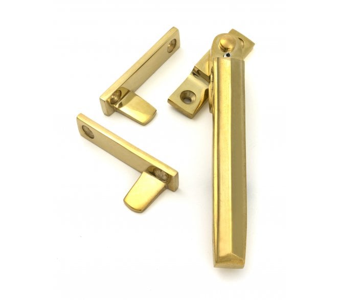 From The Anvil 51925 Art Deco Locking Night Vent Window Fastener - Polished Brass