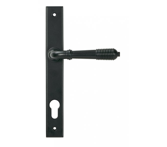 From The Anvil 52080 Reeded Multipoint Espag. Lock Set - Matt Black