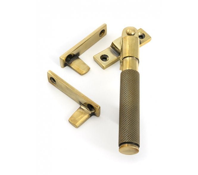 From The Anvil 52127 Brompton Knurled Locking Night Vent Window Fastener - Aged Brass