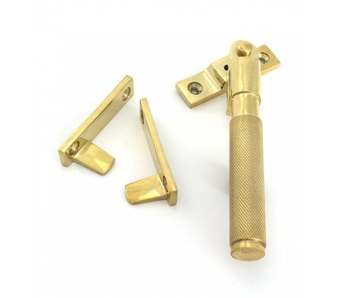 From The Anvil 52132 Brompton Knurled Locking Night Vent Window Fastener - Polished Brass
