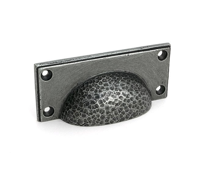 From The Anvil 52157 Hammered Art Deco Drawer Pull - Pewter