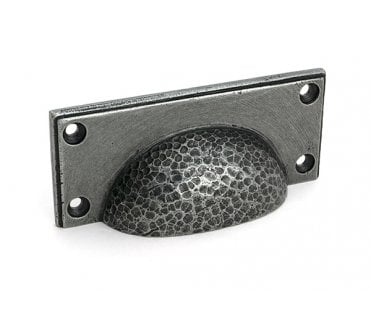 From The Anvil 52157 Hammered Art Deco Drawer Pull - Pewter