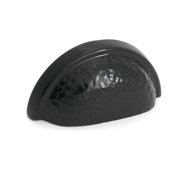 From The Anvil 52158 Hammered Regency Drawer Pull - Matt Black