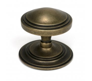 From The Anvil 52160 Art Deco Centre Door Knob - Burnished Brass