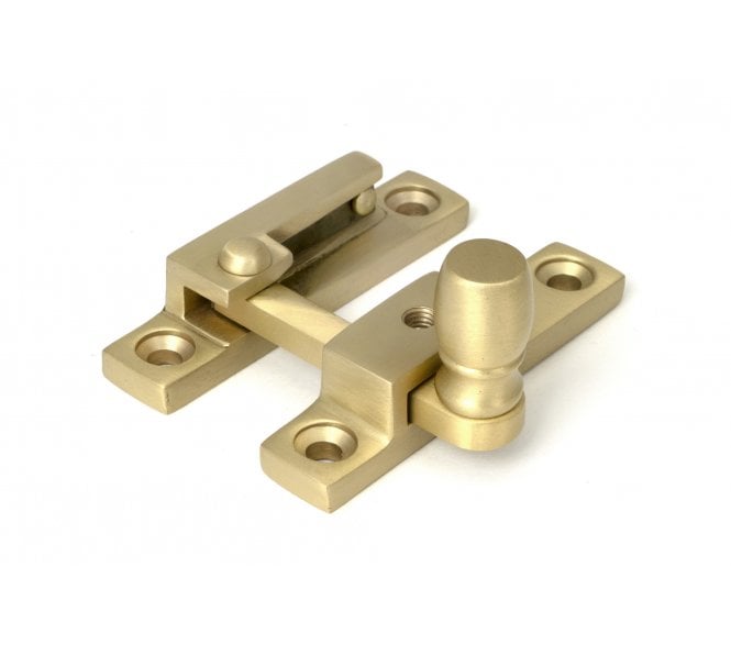 From The Anvil 52364 Satin Brass Mushroom Quadrant Fastener - Narrow