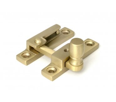 From The Anvil 52364 Satin Brass Mushroom Quadrant Fastener - Narrow