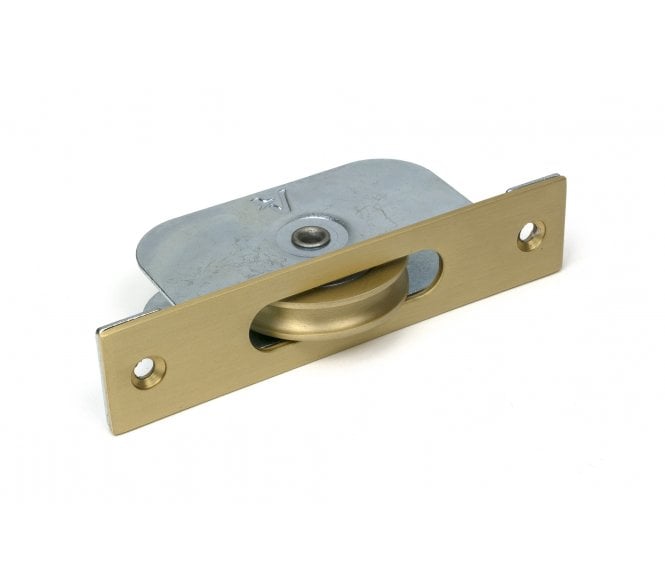 From The Anvil 52387 Square Ended Sash Window Pulley 75kg - Satin Brass