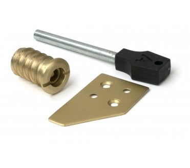 From The Anvil 52400 Satin Brass Key-Flush Sash Window Stop