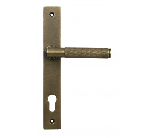 From The Anvil 52415 Burnished Brass Brompton Slimline Lever Espag. Lock Set