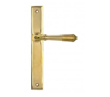 From The Anvil 52425 Reeded Slimline Lever Latch Set - Polished Brass