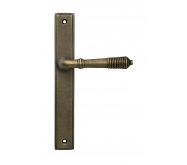 From The Anvil 52426 Reeded Slimline Lever Latch Set - Burnished Brass
