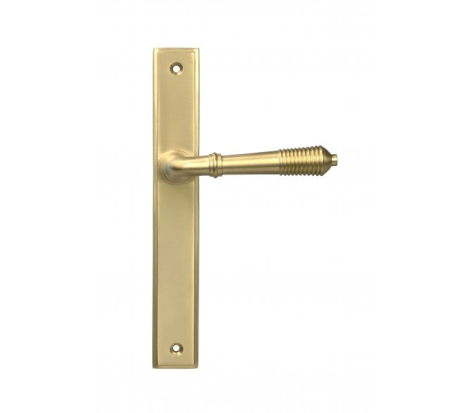 From The Anvil 52427 Reeded Slimline Lever Latch Set - Satin Brass