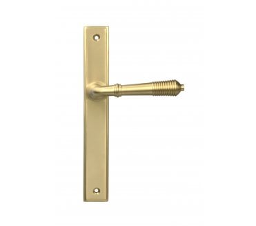 From The Anvil 52427 Reeded Slimline Lever Latch Set - Satin Brass