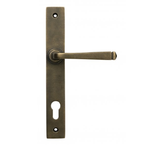 From The Anvil 52428 Avon Slimline Lever Espag. Latch Set - Burnished Brass