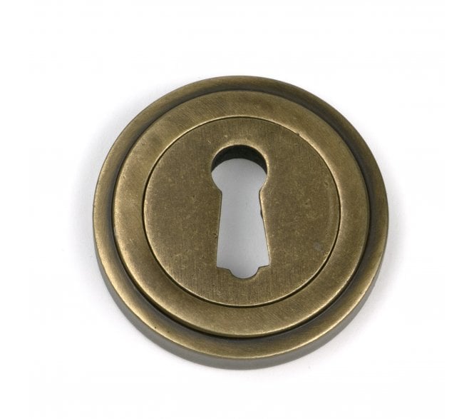 From The Anvil 52444 Burnished Brass Standard Keyhole Escutcheon (Art Deco) - Burnished Brass