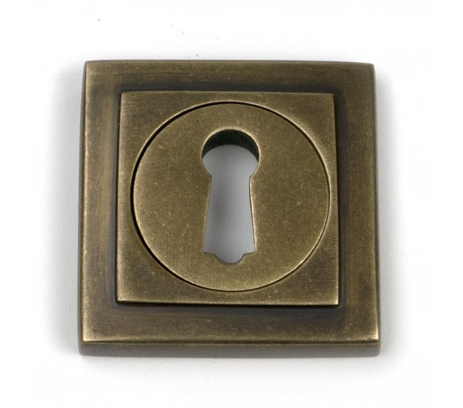From The Anvil 52446 Standard Keyhole Escutcheon (Square) - Burnished Brass