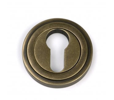 From The Anvil 52448 Euro Profile Escutcheon (Art Deco) - Burnished Brass