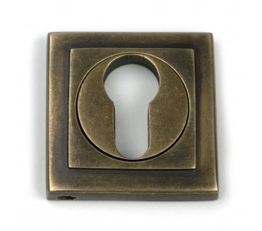 From The Anvil 52450 Euro Profile Escutcheon (Square) - Burnished Brass