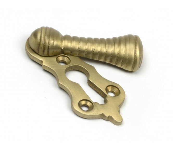 From The Anvil 52454 Beehive Covered Standard Keyhole Escutcheon - Satin Brass
