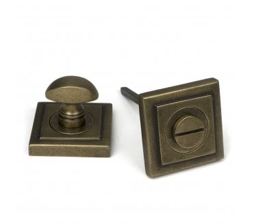 From The Anvil 52467 Bathroom Turn & Release Set (Square) - Burnished Brass
