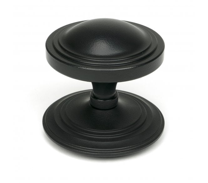 From The Anvil 52533 Art Deco Centre Door Knob - Matt Black
