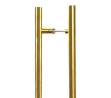From The Anvil 52628 (Grade 316) - 1500mm Cranked T-Bar Pull Handle (Back-To-Back PAIR) - Aged Brass