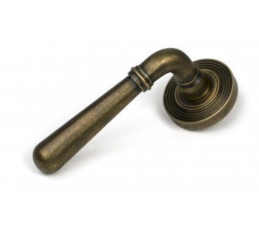 From The Anvil 52642 Newbury Door Handle On Rose Set (Beehive) - Unsprung - Burnished Brass
