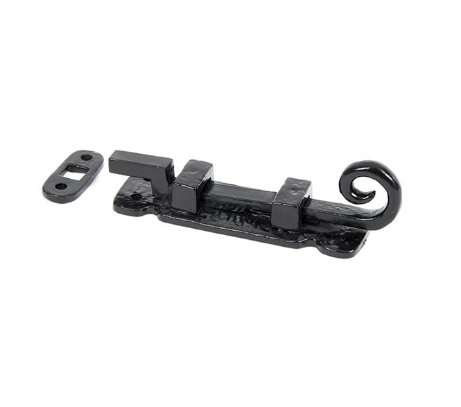 From The Anvil 73130 4 Cranked Monkeytail Door Bolt - Black Antique