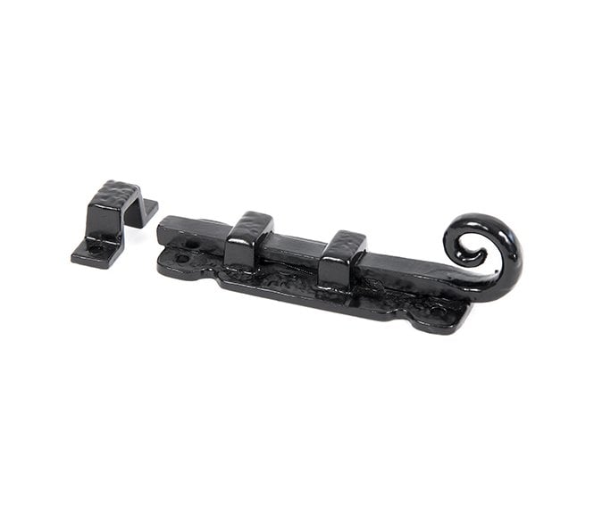 From The Anvil 73132 4 Straight Monkeytail Door Bolt - Black Antique