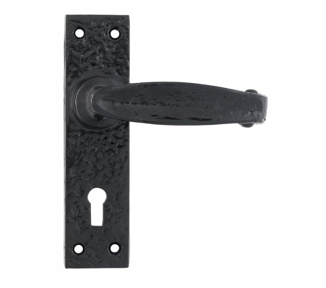 From The Anvil 73217M Classic Door Handles On Backplate - Black