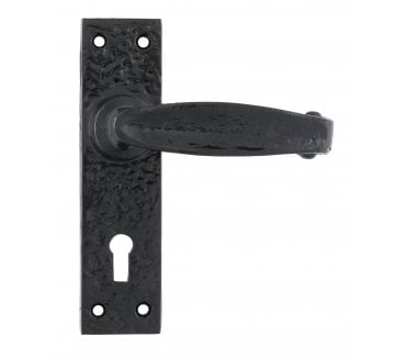 From The Anvil 73217M Classic Door Handles On Backplate - Black