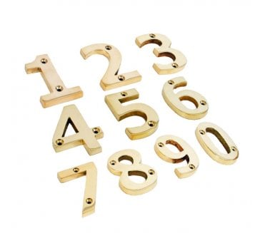 From The Anvil 78mm Door Numerals 0-9 - Polished Brass