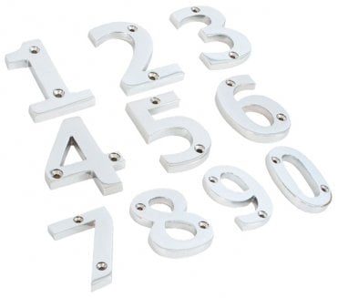From The Anvil 78mm Door Numerals 0-9 - Polished Chrome