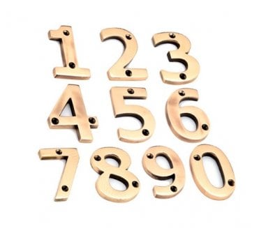 From The Anvil 78mm Door Numerals - Polished Bronze