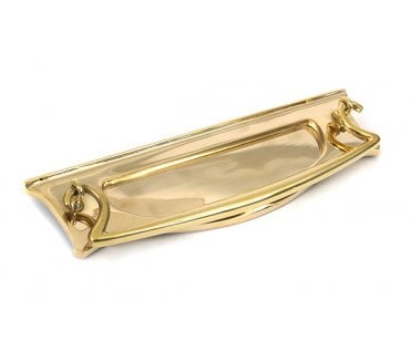 From The Anvil 83545 Art Deco Letter Plate & Knocker - Polished Brass