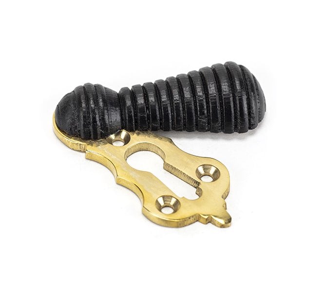From The Anvil 83556 Beehive Escutcheon - Ebony & Polished Brass