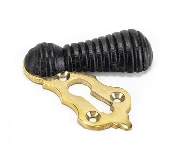 From The Anvil 83556 Beehive Escutcheon - Ebony & Polished Brass
