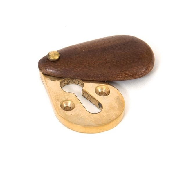 From The Anvil 83558 Plain Escutcheon - Rosewood & Polished Brass