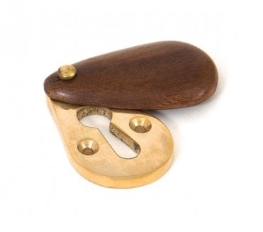 From The Anvil 83558 Plain Escutcheon - Rosewood & Polished Brass