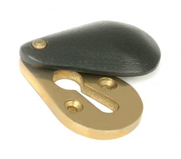 From The Anvil 83559 Plain Escutcheon - Ebony & Polished Brass