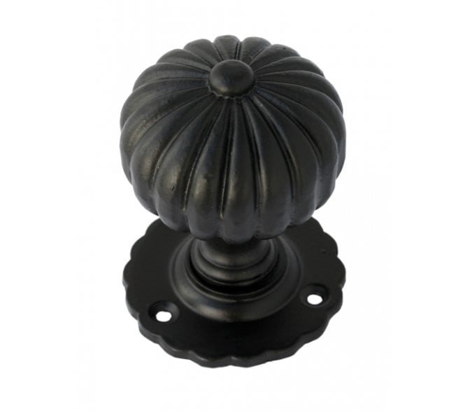 From The Anvil 83560 Flower Mortice Knob Set - Black