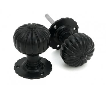 From The Anvil 83560 Flower Mortice Knob Set - Black