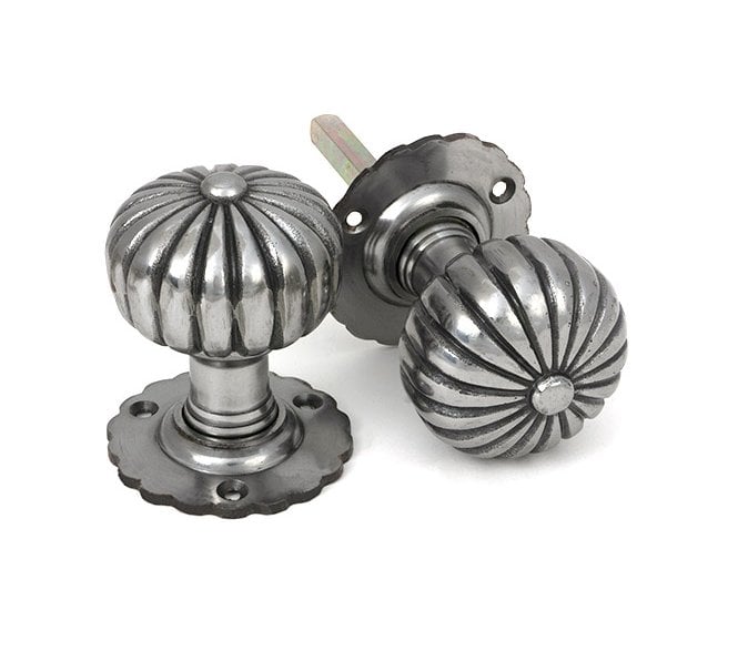 From The Anvil 83561 Flower Mortice Knob Set - Cast Iron