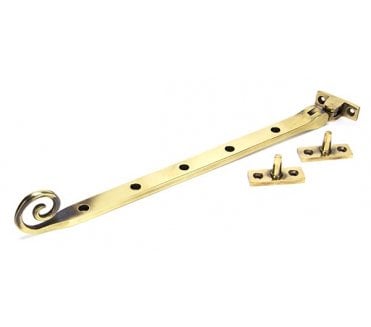 From The Anvil 83569 12 Cast Monkeytail Window Stay - Aged Brass