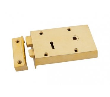 From The Anvil 83580 Right Hand Rim Lock (Small) - Polished Brass