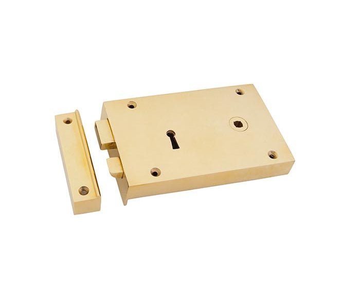 From The Anvil 83588 Right Hand Rim Lock (Large) - Polished Brass