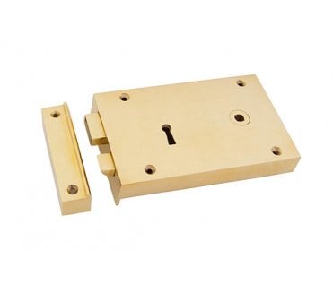 From The Anvil 83588 Right Hand Rim Lock (Large) - Polished Brass