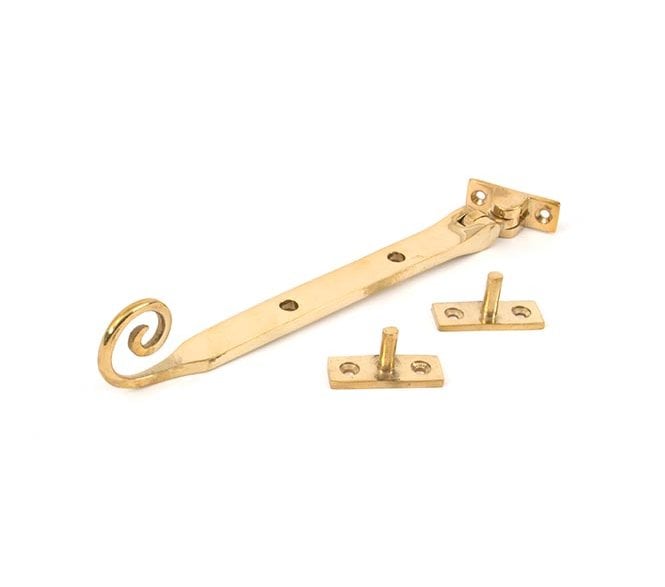 From The Anvil 83594 8 Cast Monkeytail Window Stay - Polished Brass